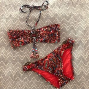 Lucky Brand Boho Paisley Bikini Swimsuit - S